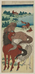 Katsushika Hokusai, Horses in Pasture