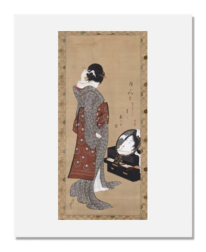 Katsushika Hokusai, Woman Looking at Herself in a Mirror | MFA Prints