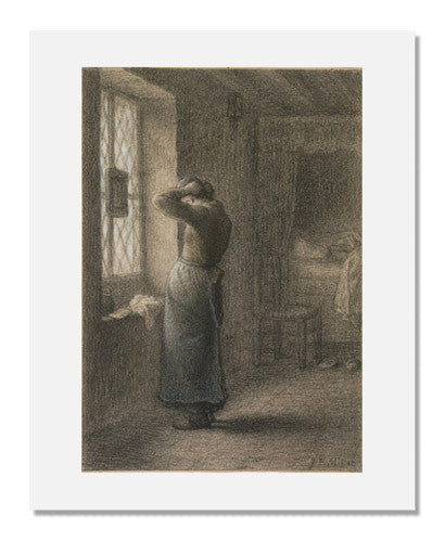 MFA Prints archival replica print of Jean François Millet, Morning Toilette from the Museum of Fine Arts, Boston collection.