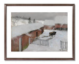 MFA Prints archival replica print of Frits Thaulow, Farmyard in the Snow from the Museum of Fine Arts, Boston collection.