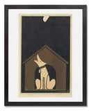 MFA Prints archival replica print of Sugiura Hisui, Dog Barking at the Moon from the Museum of Fine Arts, Boston collection.