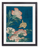 MFA Prints archival replica print of Katsushika Hokusai, Peonies and Canary from the Museum of Fine Arts, Boston collection.