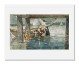 MFA Prints archival replica print of Winslow Homer, Children Playing under a Gloucester Wharf from the Museum of Fine Arts, Boston collection.