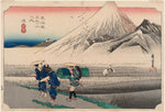 Utagawa Hiroshige I, Hara: Mount Fuji in the Morning (Hara, asa no Fuji), from the series Fifty-three Stations of the Tōkaidō Road (Tōkaidō gojūsan tsugi no uchi), also known as the First Tōkaidō or Great Tōkaidō