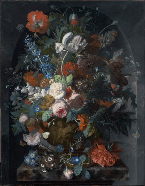 Jan van Huysum, Vase of Flowers in a Niche