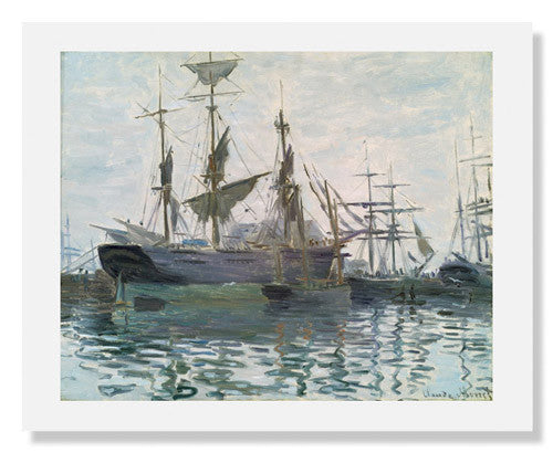 MFA Prints archival replica print of Claude Monet, Ships in a Harbor from the Museum of Fine Arts, Boston collection.