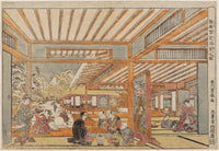 Utagawa Toyoharu, Perspective Picture of a Snow-viewing Party (Uki-e yukimi shuen no zu)