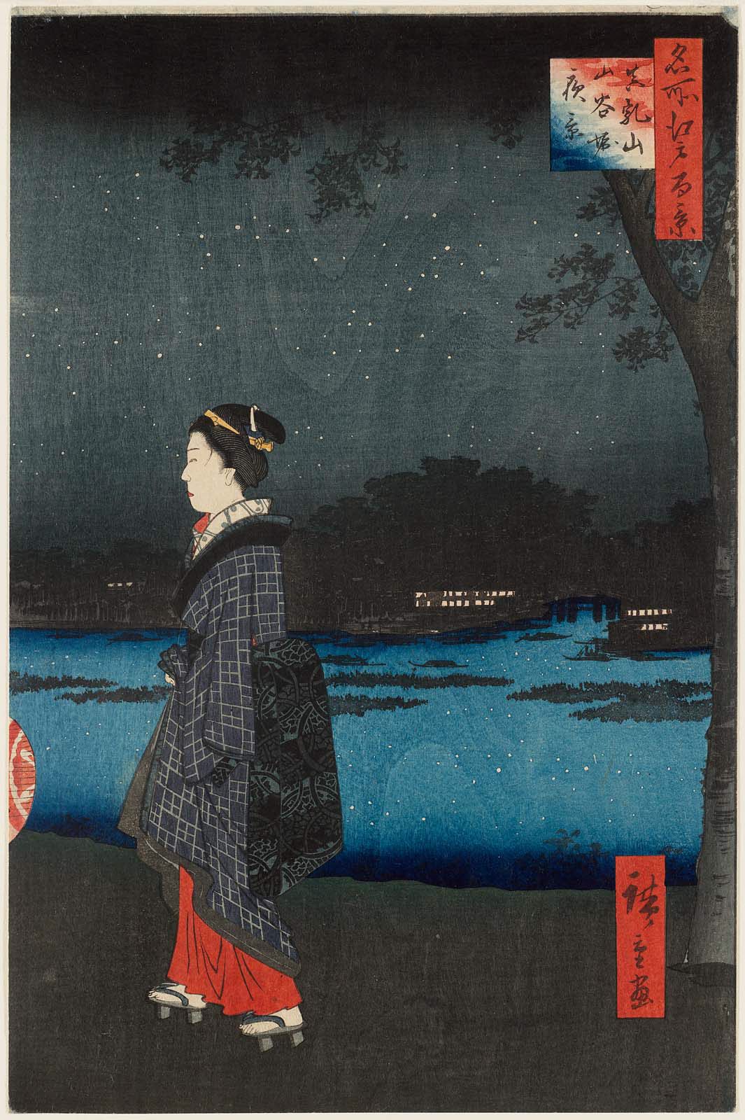 『Gallery光彩　洞』　絵画 Utagawa Hiroshige I, Night View of Matsuchiyama and the San