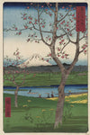 Utagawa Hiroshige I, The Outskirts of Koshigaya in Musashi Province (Musashi Koshigaya zai), from the series Thirty-six Views of Mount Fuji (Fuji sanjūrokkei)
