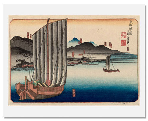 MFA Prints archival replica print of Utagawa Kuniyoshi, Six Stations from the Museum of Fine Arts, Boston collection.