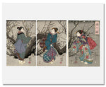 MFA Prints archival replica print of Utagawa Kuniyoshi, Plum Blossoms at Night (Yoru no ume) from the Museum of Fine Arts, Boston collection.