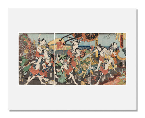 MFA Prints archival replica print of Toyohara Kunichika, Shuihuzhuan Heroes in Hell from the Museum of Fine Arts, Boston collection.