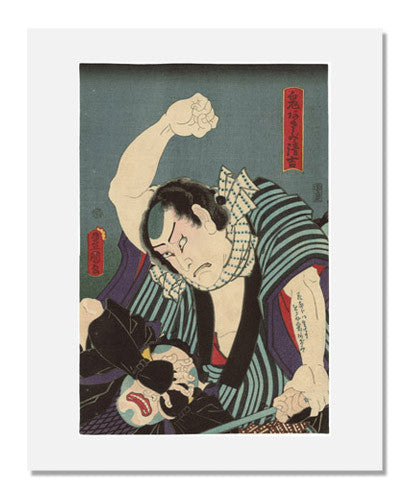 MFA Prints archival replica print of Utagawa Kunisada I (Toyokuni III), Actor Ichikawa Kodanji IV as Oniazami Seikichi from the Museum of Fine Arts, Boston collection.