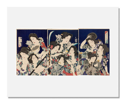 MFA Prints archival replica print of Toyohara Kunichika, A Shuihuzhuan of Beautiful and Brave Women from the Museum of Fine Arts, Boston collection.