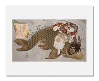 MFA Prints archival replica print of Totoya Hokkei, Oniwakamaru and the Giant Carp from the Museum of Fine Arts, Boston collection.