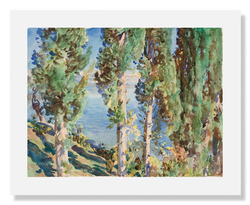 MFA Prints archival replica print of John Singer Sargent, Corfu: Cypresses from the Museum of Fine Arts, Boston collection.