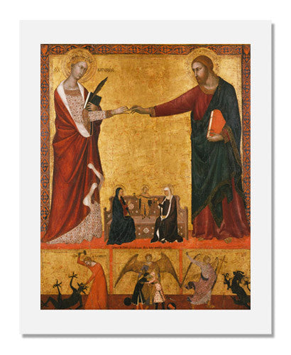 MFA Prints archival replica print of Barna da Siena, The Mystic Marriage of Saint Catherine from the Museum of Fine Arts, Boston collection.