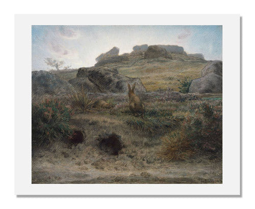 MFA Prints archival replica print of Jean-François Millet, Rabbit Warren, Dawn from the Museum of Fine Arts, Boston collection.