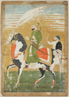 Equestrian portrait of 10th Guru of Sikhs, Govinda Singh