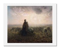 MFA Prints archival replica print of Jean François Millet, Shepherdess and Flock at Sunset from the Museum of Fine Arts, Boston collection.
