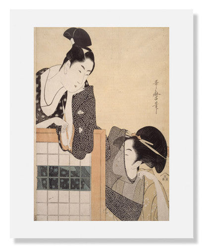 MFA Prints archival replica print of Kitagawa Utamaro I, Couple with a Standing Screen from the Museum of Fine Arts, Boston collection.