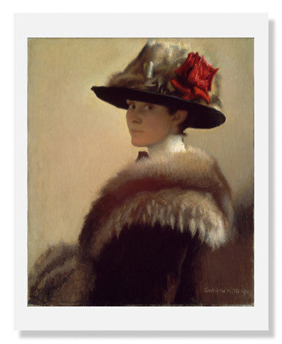 MFA Prints archival replica print of Gretchen Woodman Rogers, Woman in a Fur Hat from the Museum of Fine Arts, Boston collection.