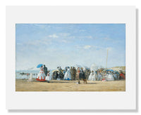 MFA Prints archival replica print of Eugène Louis Boudin, Fashionable Figures on the Beach from the Museum of Fine Arts, Boston collection.