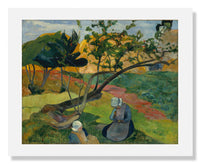 MFA Prints archival replica print of Paul Gauguin, Landscape with Two Breton Women from the Museum of Fine Arts, Boston collection.