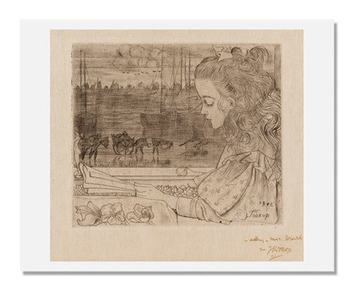 MFA Prints archival replica print of Johannes Theodorus Toorop, Charley before the Window from the Museum of Fine Arts, Boston collection.
