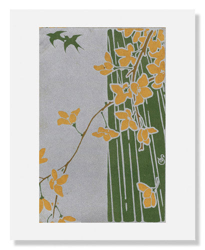 MFA Prints archival replica print of Ota Saburo, Swallows and Magnolia Blossoms from the Museum of Fine Arts, Boston collection.