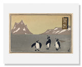 MFA Prints archival replica print of Sugiura Hisui, New Year's Card: Penguins from the Museum of Fine Arts, Boston collection.