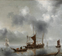Jan van de Cappelle, A Kaag and a Smak in a Calm