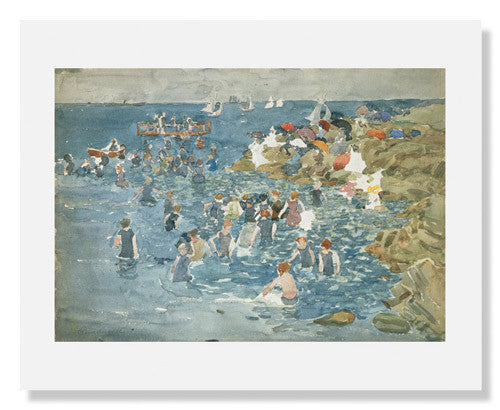 MFA Prints archival replica print of Maurice Brazil Prendergast, Bathing, Marblehead from the Museum of Fine Arts, Boston collection.