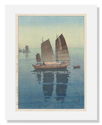 Sailing ship in the fog ビーズ刺繍の絵です Yoshida Hiroshi, Sailboats: Forenoon | MFA Prints