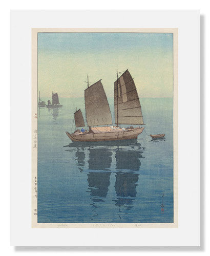 MFA Prints archival replica print of Yoshida Hiroshi, Sailboats: Forenoon from the Museum of Fine Arts, Boston collection.