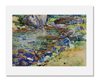 MFA Prints archival replica print of John Singer Sargent, Brook among Rocks from the Museum of Fine Arts, Boston collection.