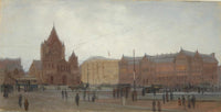 K. Calhoun, Copley Square with Trinity Church and the Old Museum