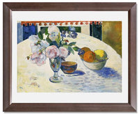 MFA Prints archival replica print of Paul Gauguin, Flowers and a Bowl of Fruit on a Table from the Museum of Fine Arts, Boston collection.