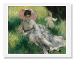 MFA Prints archival replica print of Pierre Renoir, Woman with a Parasol and Small Child on a Sunlit Hillside from the Museum of Fine Arts, Boston collection.