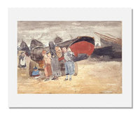MFA Prints archival replica print of Winslow Homer, Coast Scene, with Boats on the Beach from the Museum of Fine Arts, Boston collection.