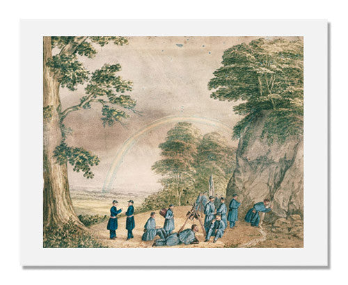 MFA Prints archival replica print of Unidentified artist, Blue Coats in Bivouac on Lookout Mountain, Tennessee from the Museum of Fine Arts, Boston collection.