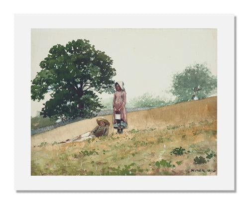 MFA Prints archival replica print of Winslow Homer, Boy and Girl on a Hillside from the Museum of Fine Arts, Boston collection.