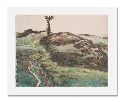 MFA Prints archival replica print of Jean François Millet, Hillside Meadow with a Twisted Tree from the Museum of Fine Arts, Boston collection.