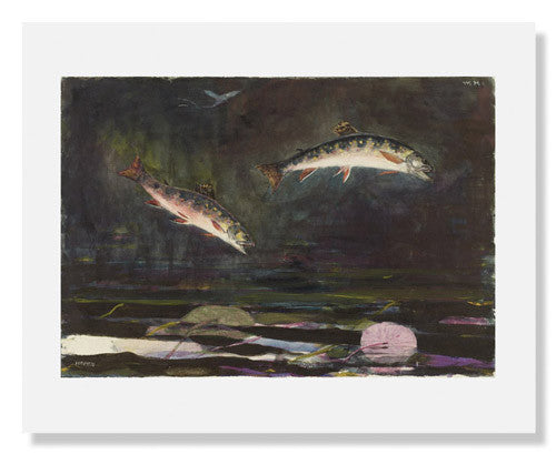 MFA Prints archival replica print of Winslow Homer, Leaping Trout from the Museum of Fine Arts, Boston collection.