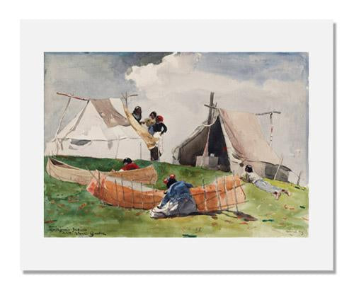 MFA Prints archival replica print of Winslow Homer, Indian Camp (Quebec) from the Museum of Fine Arts, Boston collection.
